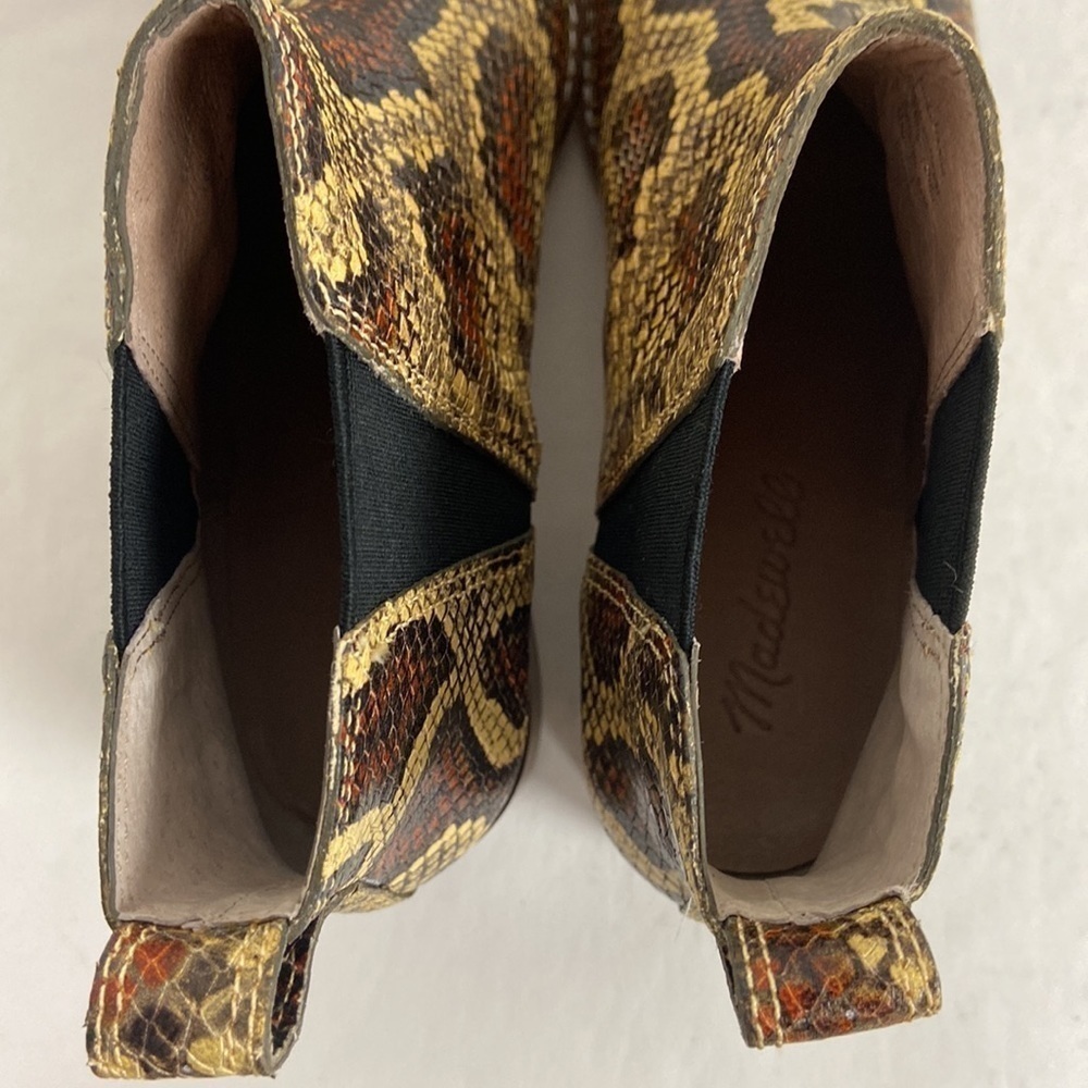 Madewell The Carina Boot in Snake Embossed Leather Ankle Chelsea Boot Booties - Picture 14 of 16